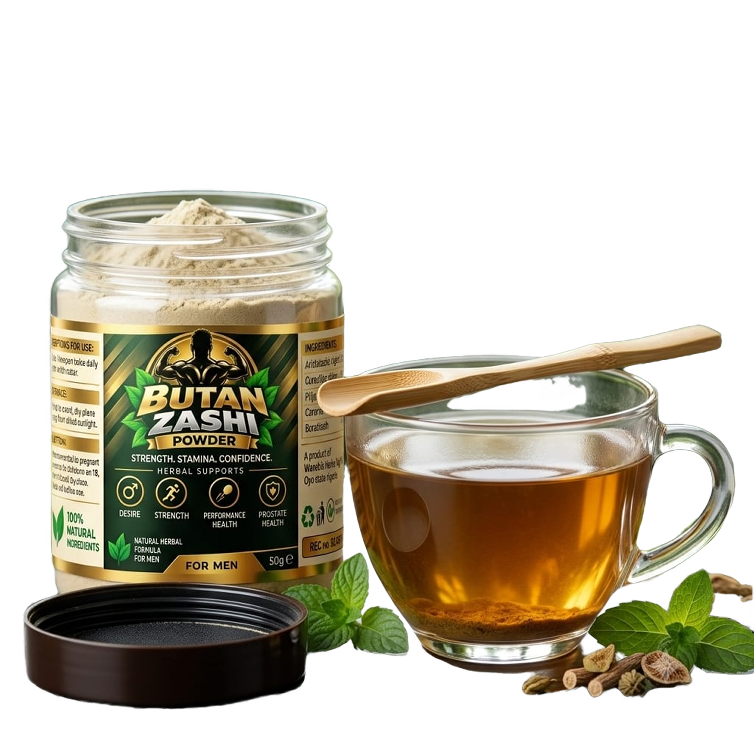 Butan Zashi Powder and Tea Preparation